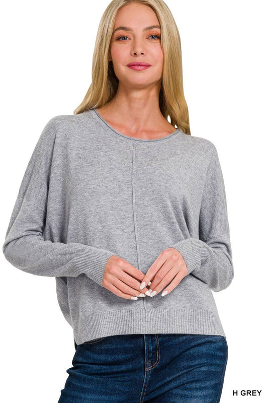 Front Seam Sweater in Grey