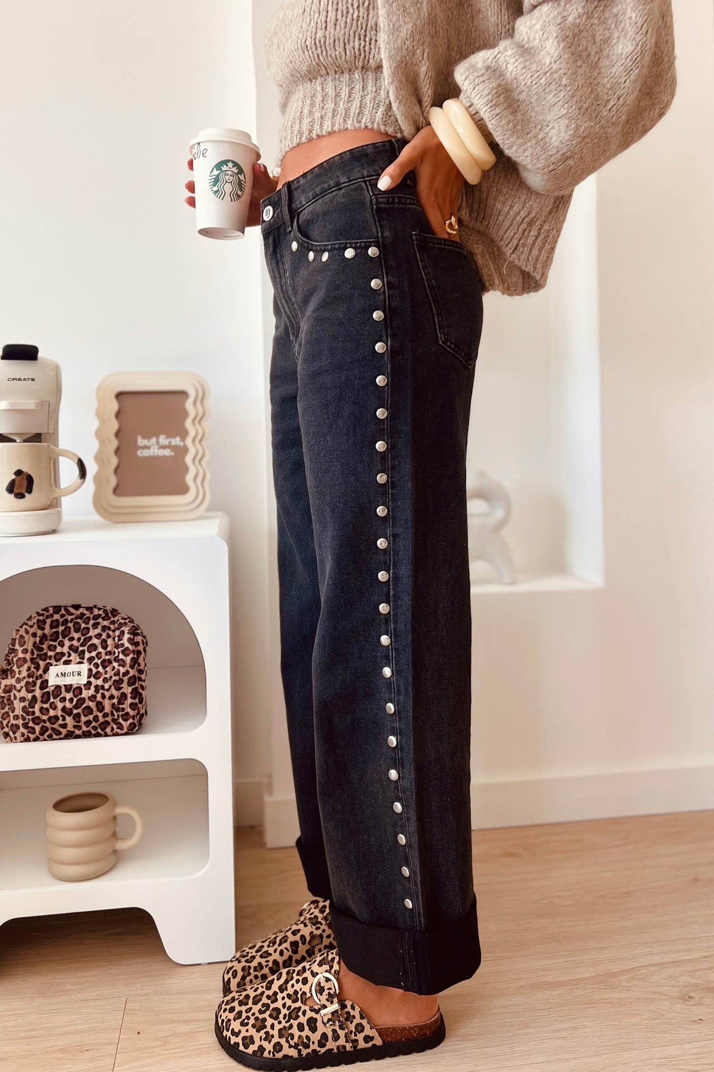 Stud Denim on Black