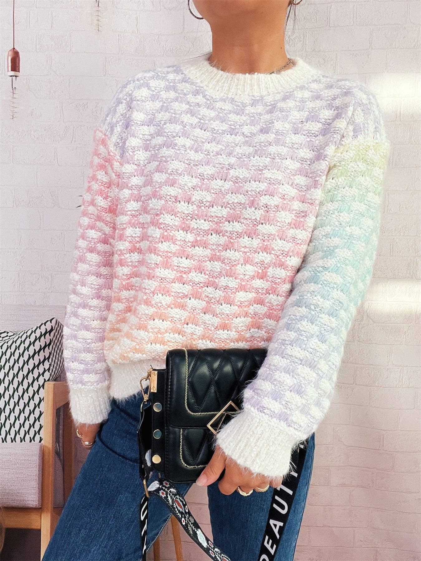 Ombre Color Block Sweater