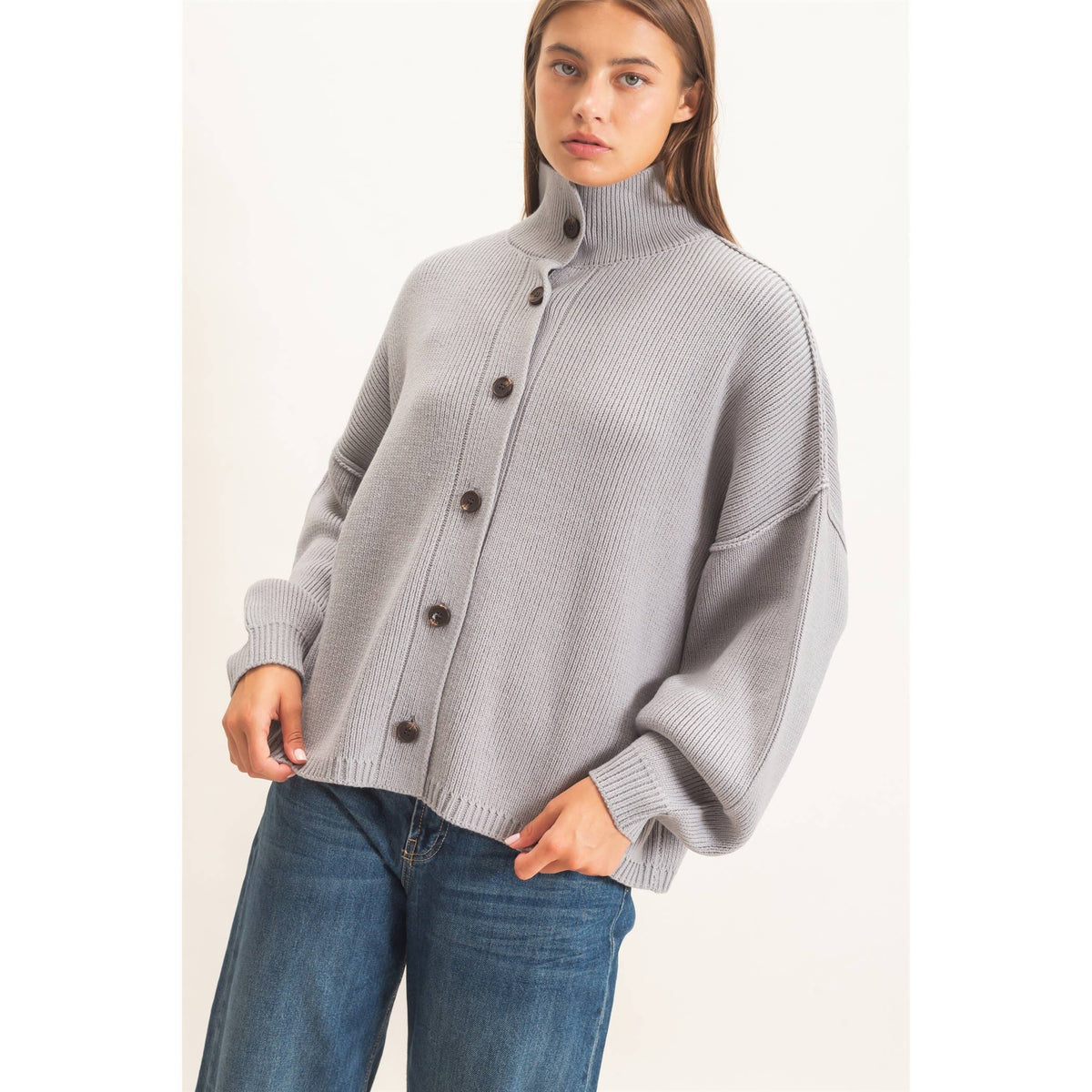 Oversized Cardigan in Gray