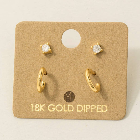 4-Piece Mini Stud Earrings in Gold