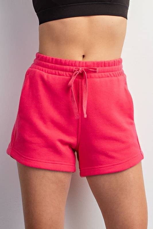 French Terry Basic Shorts in Flamingo Pink