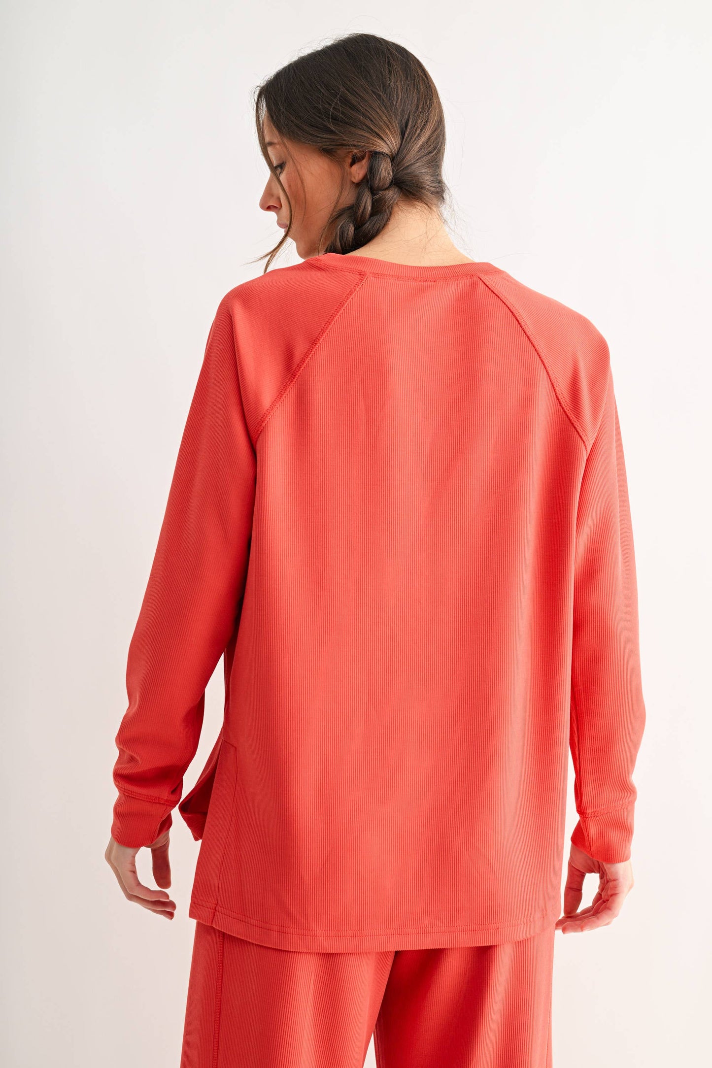 Mono B Luxe Ribbed 2-Piece Set in Blushed Brick