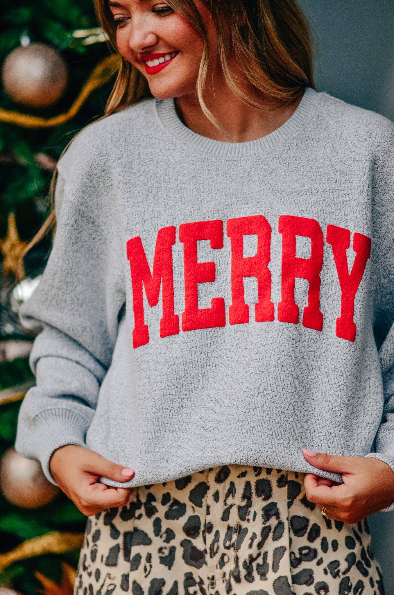 RESTOCKED Graphic - Silver Knit Merry