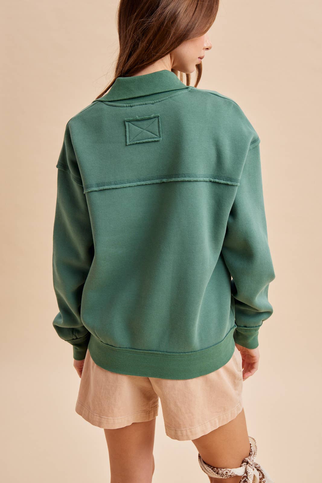 Classic Quarter Zip Pullover in Green