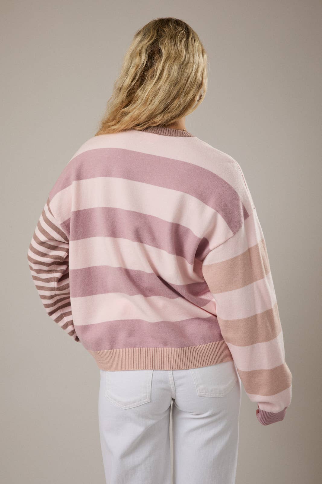 Multi Stripe Sweater in Pink