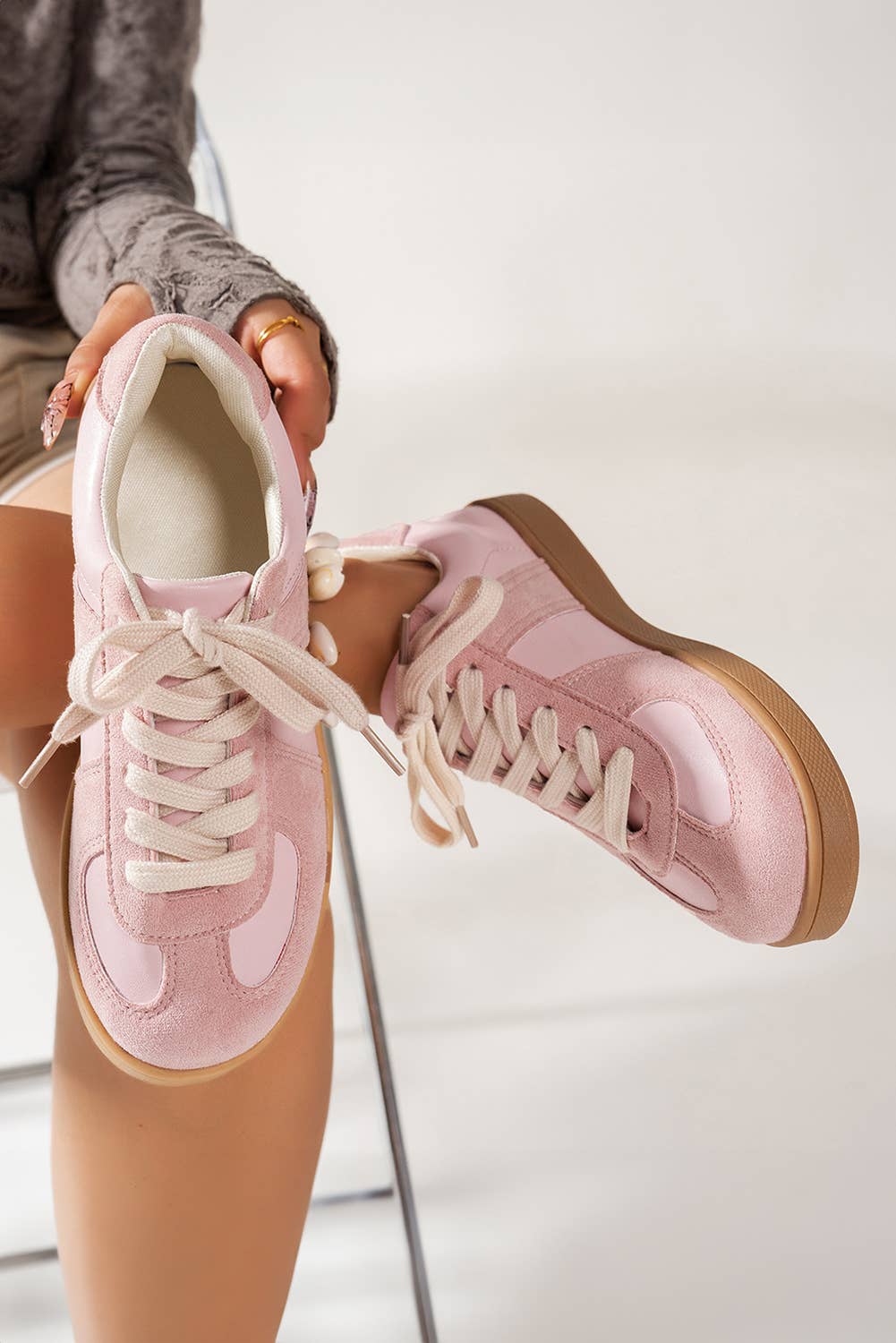 Two Tone Sneaker in Pink