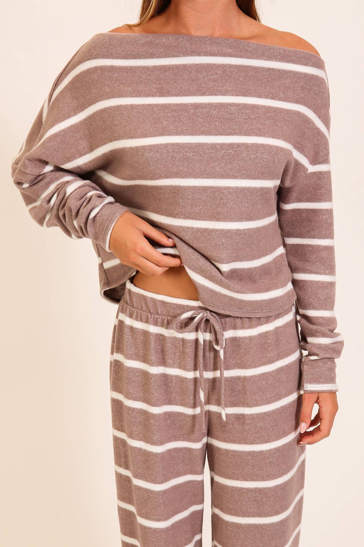 Striped Lounge Set in Mocha