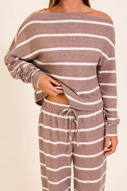 Striped Lounge Set in Mocha