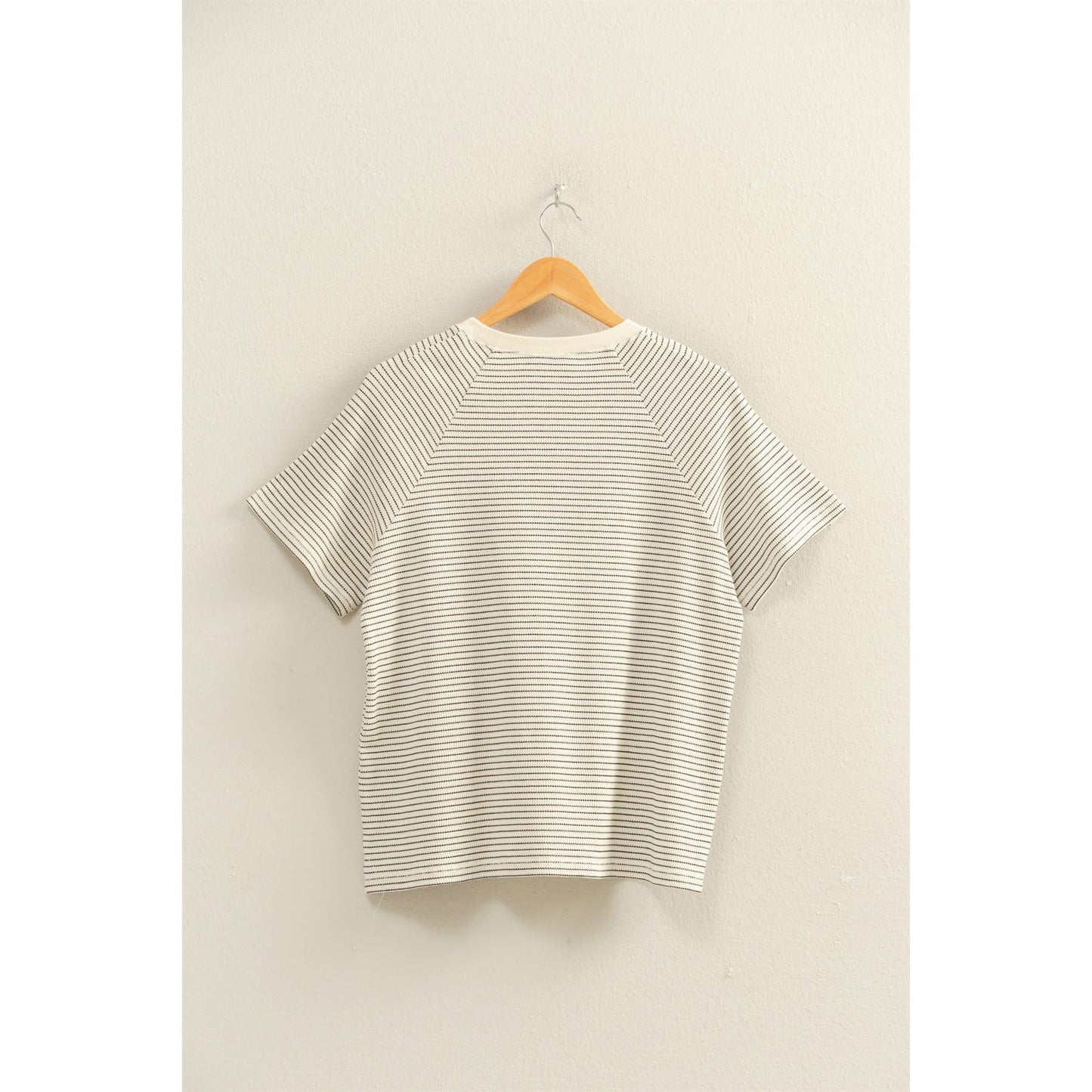 Striped Raglan Top in Cream