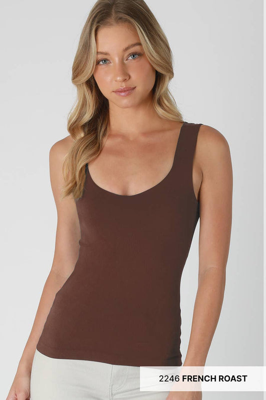 Sweet Heart Basic Tank in Brown