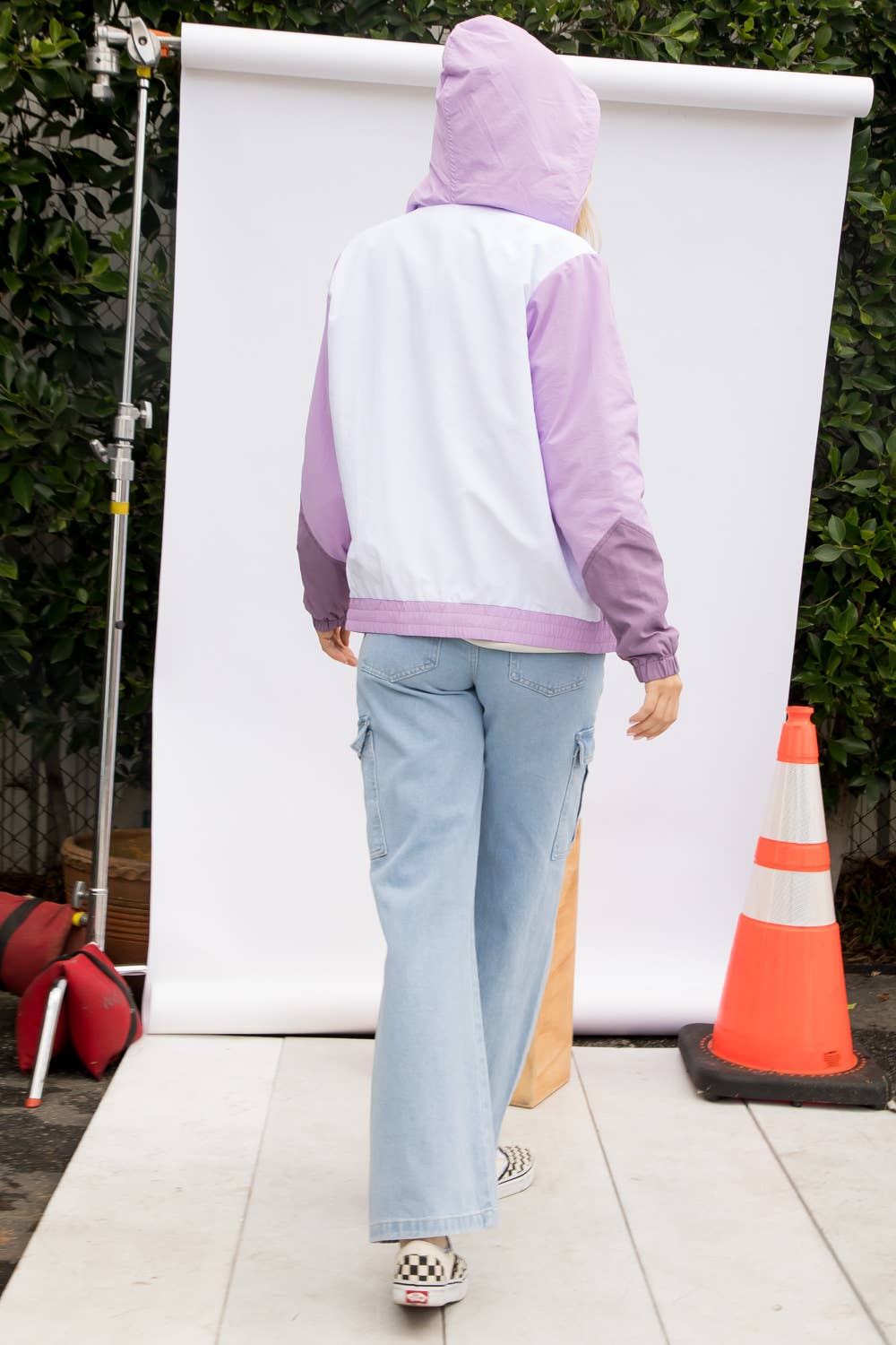 Color Block Windbreaker in Purple