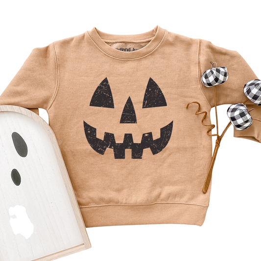 Kid Graphic — Pumpkin Smiley in Tan