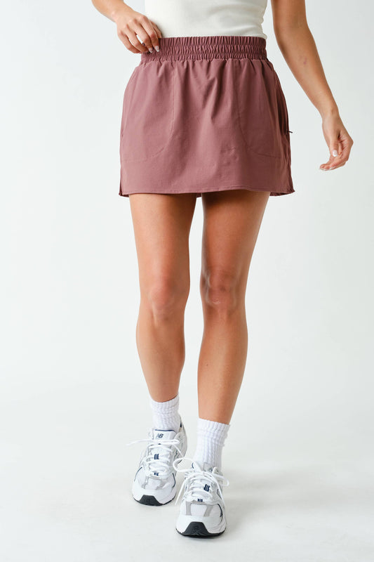 Sculpt A-Line Active Skort in Rosewood