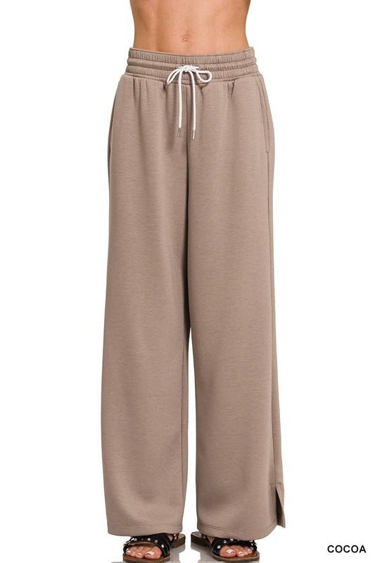 Scuba Drawstring Pants in Cocoa