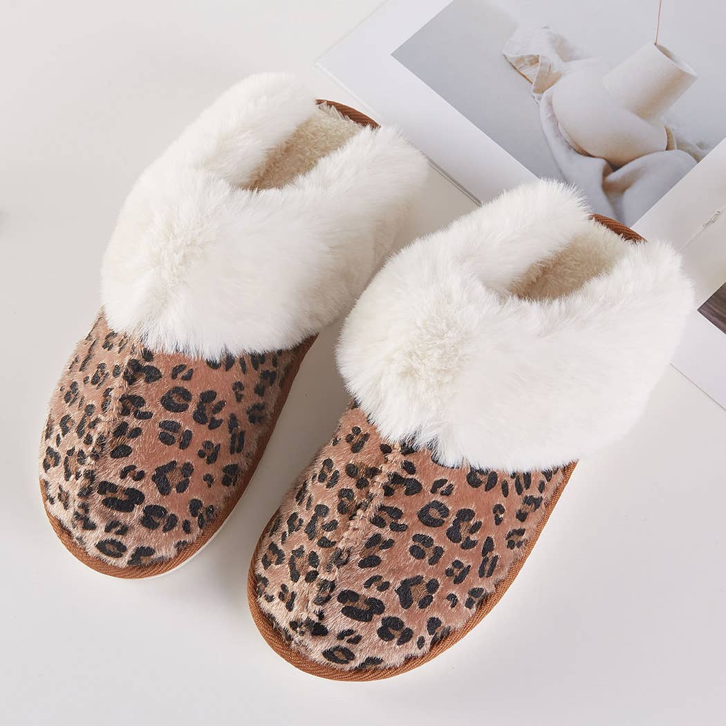 Leopard Faux Fur Slippers