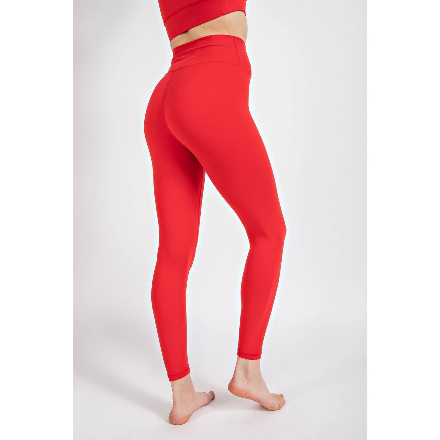 V Waist Leggings in Red