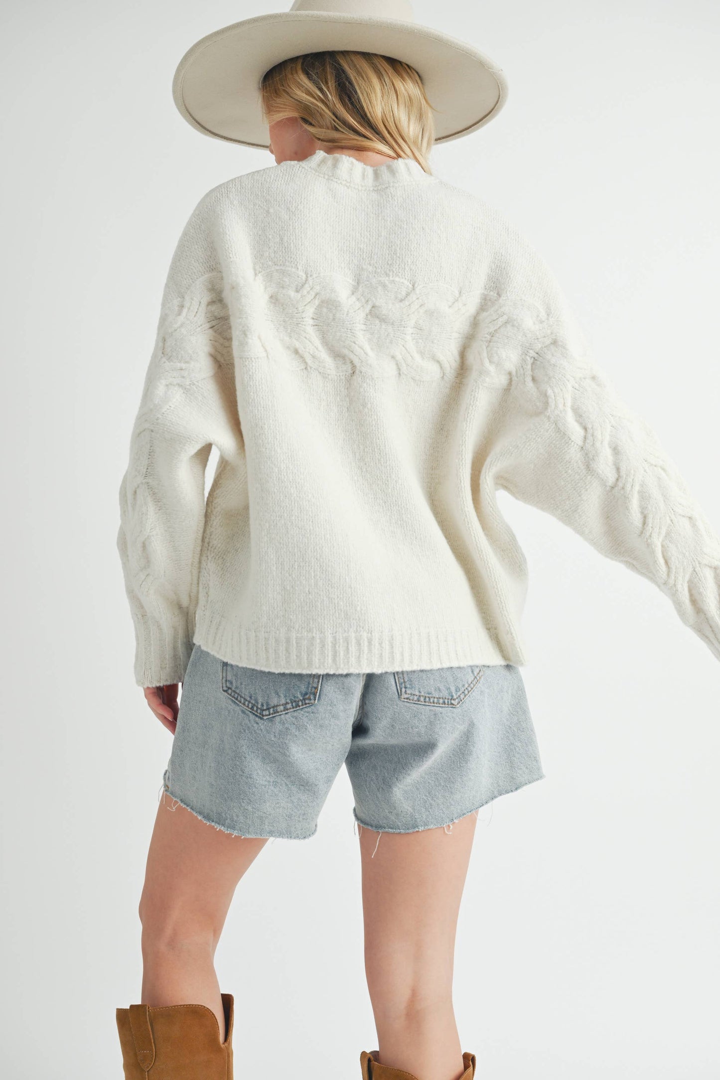 LARGE - Elaine Sweater in White