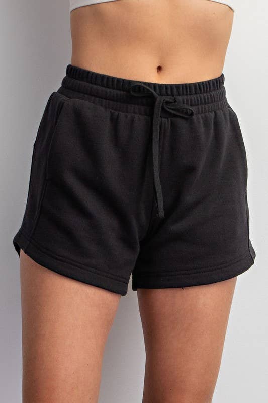 French Terry Basic Shorts in Black