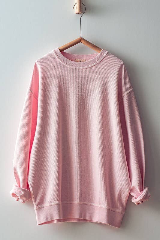 Oversized Vintage Wash Sweater in Urban Pink