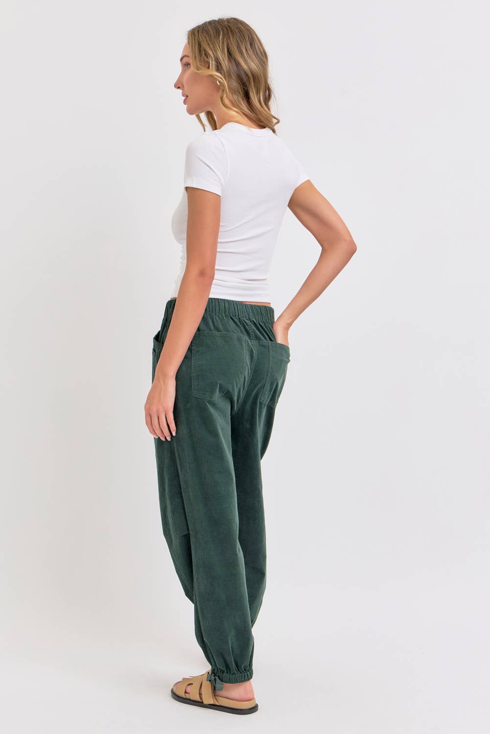 Corduroy Joggers in Hunter Green