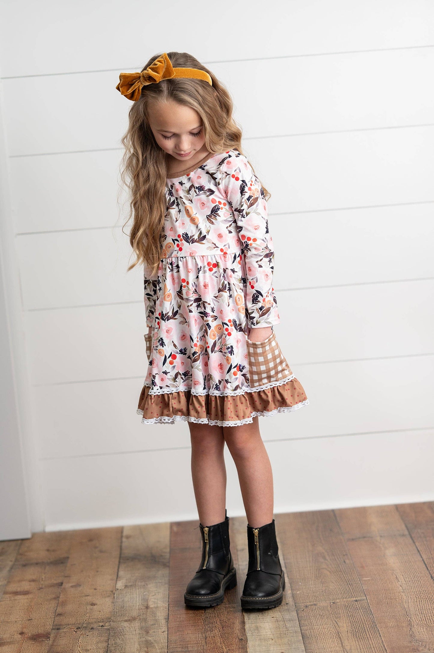 Kids Fall Floral Twirl Dress