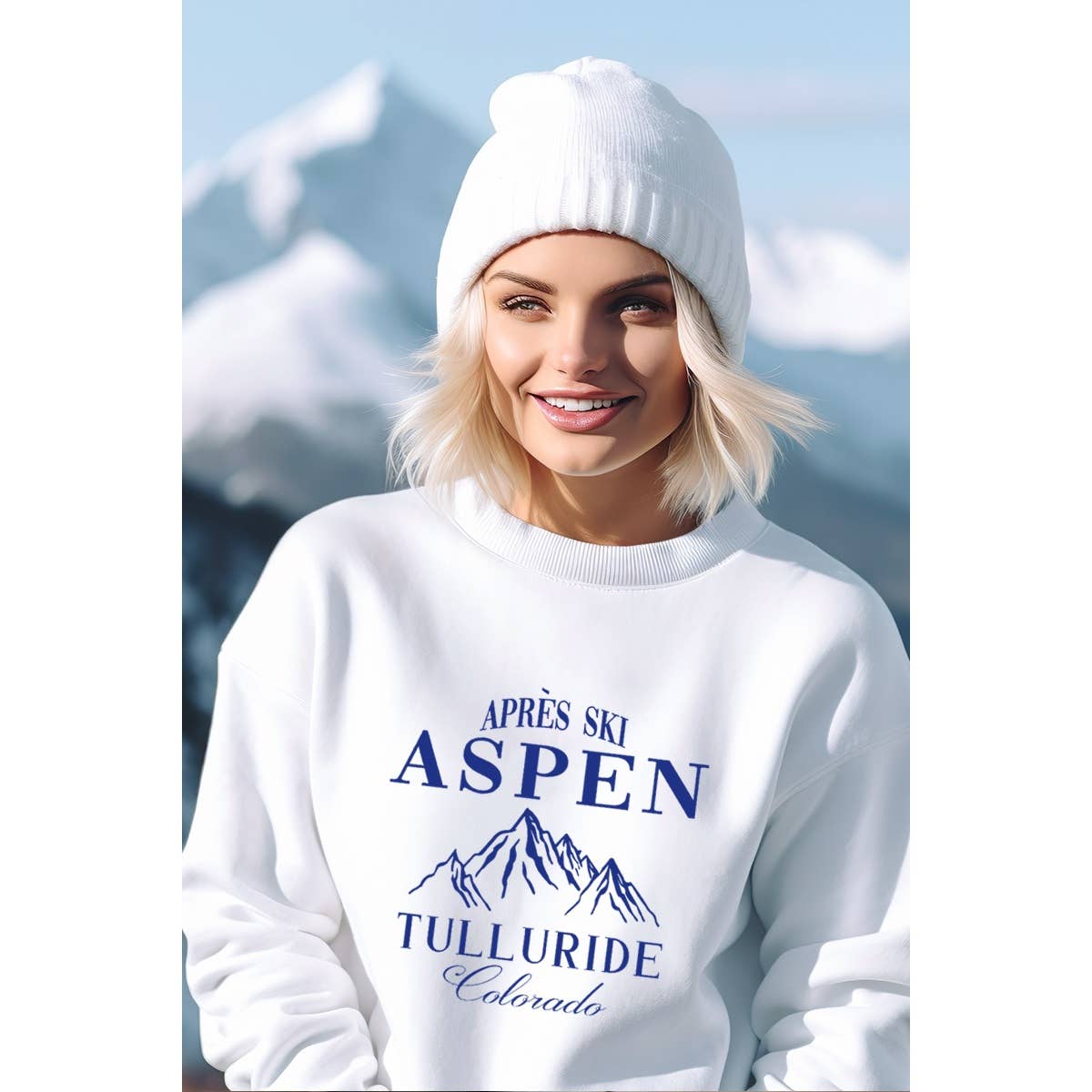 Graphic - Winter Season Ski Sweatshirt in White