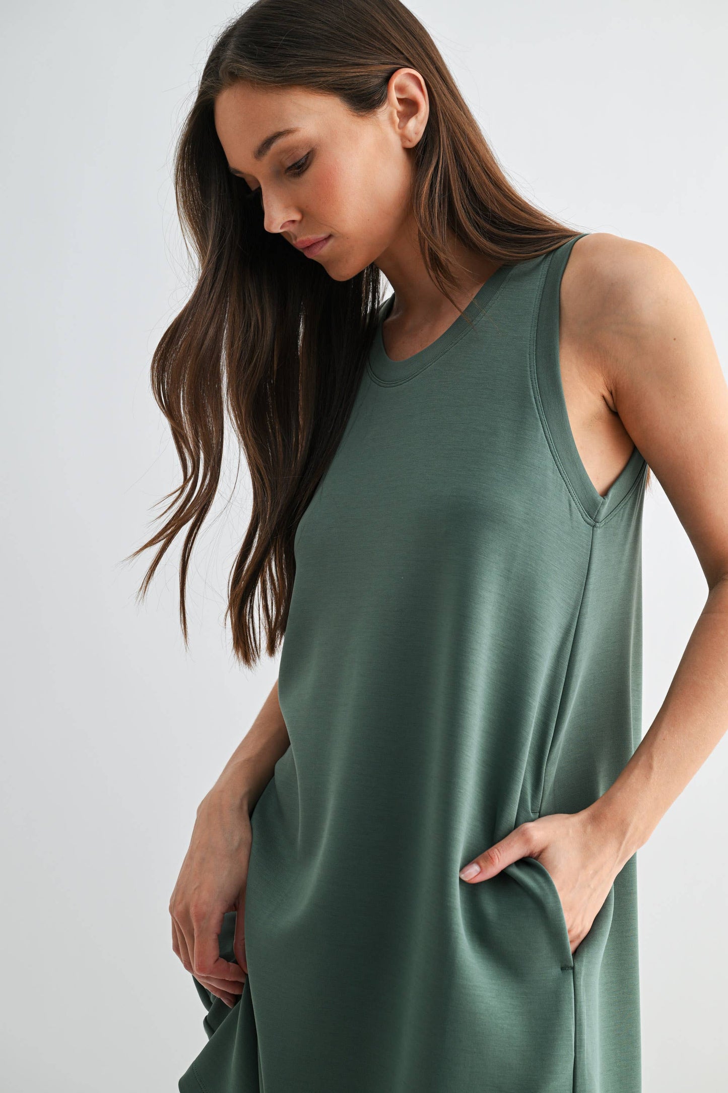 Laguna Scuba Dress in Green