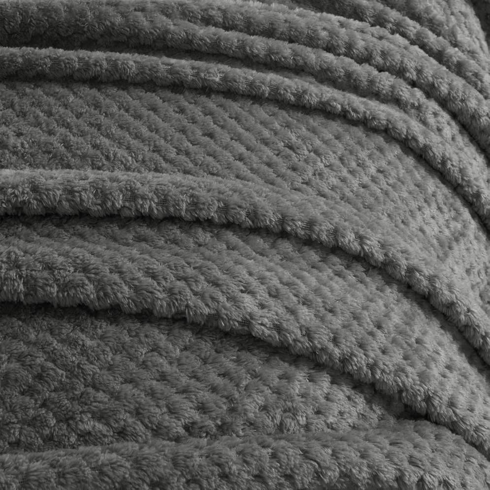 DOORBUSTER - Textured Cozy Blanket in Dark Grey
