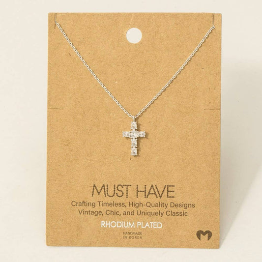 Cross Pendant Necklace in Silver