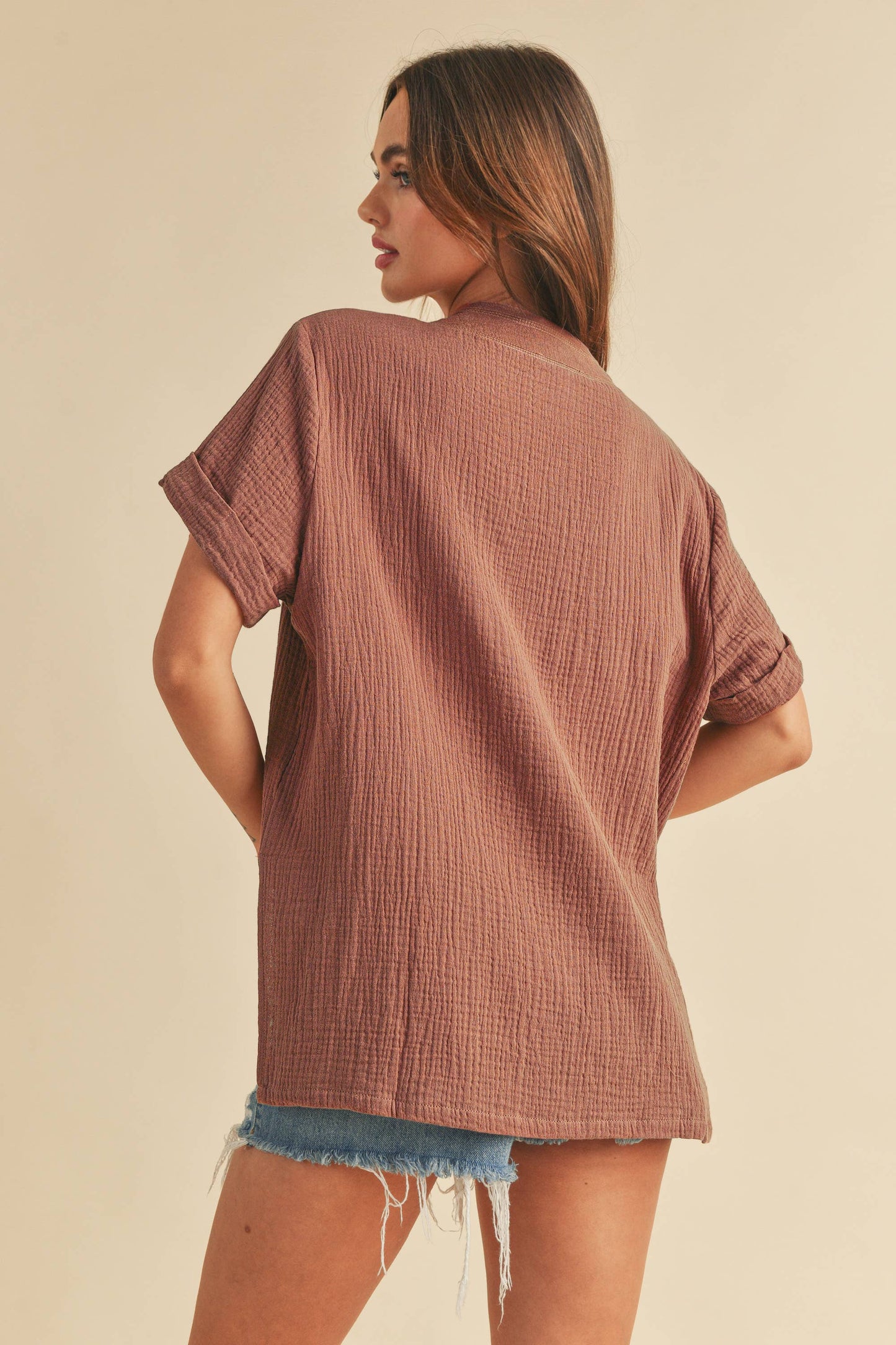 Flowy Trudie Top in Terracotta