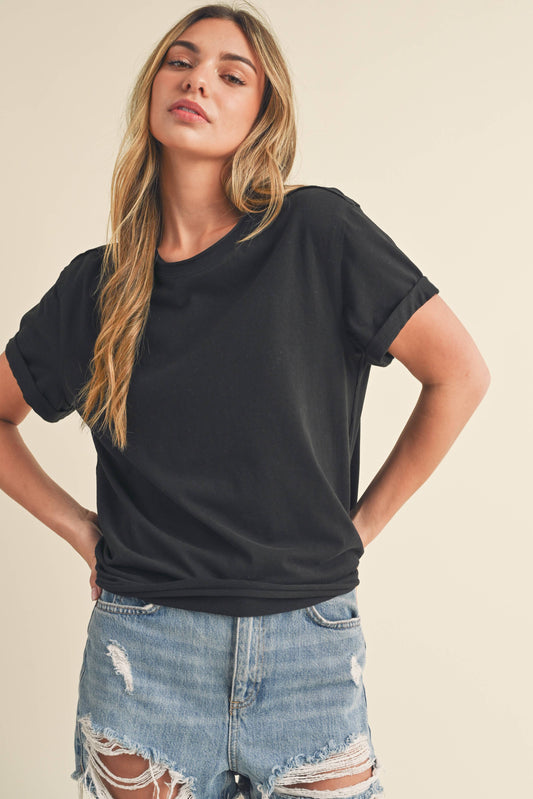 Mali Short Sleeve Tee in Black