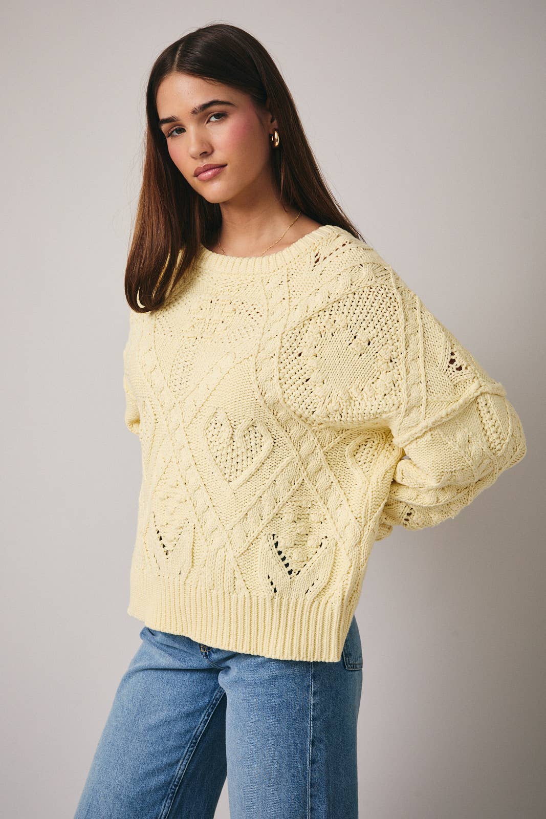 Textured Sweater in Butter Yellow