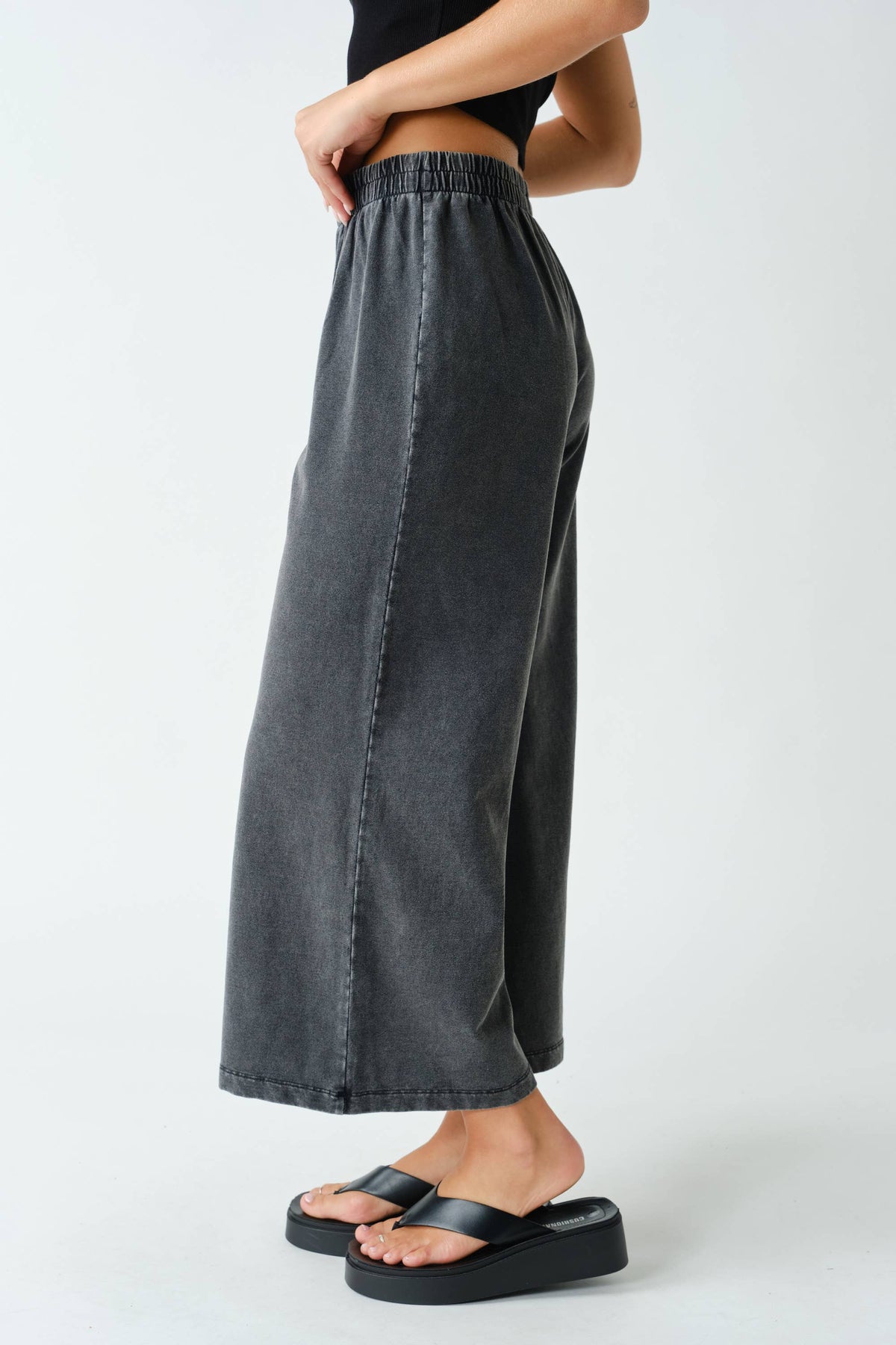 Stretch Denim Pants in Black