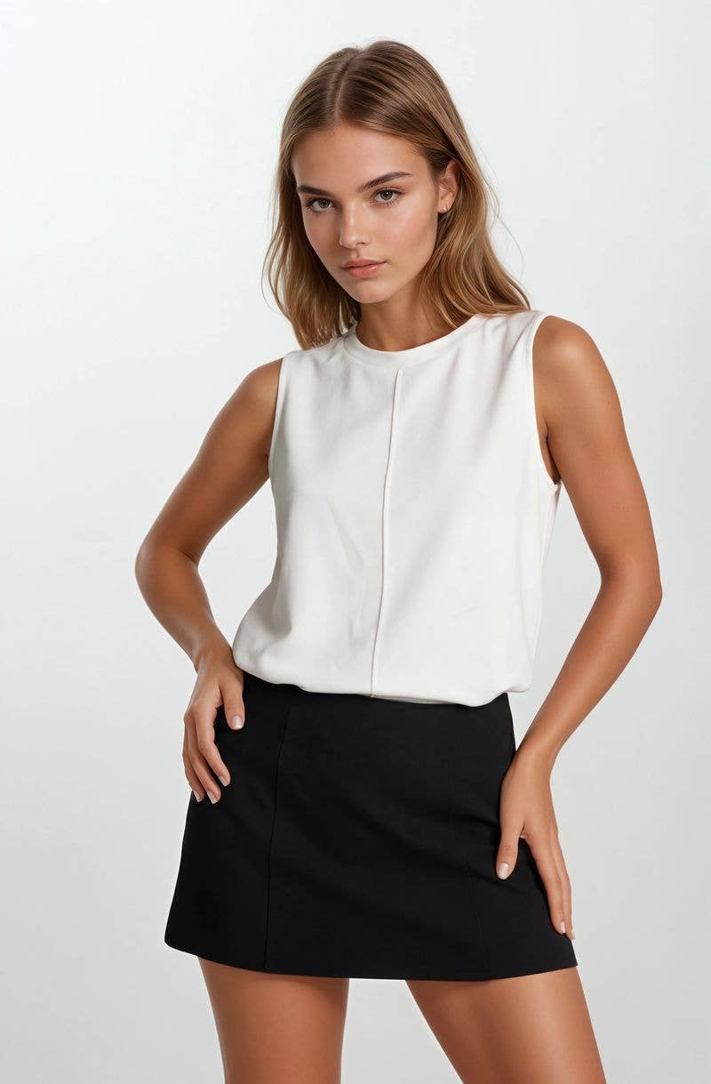 Brushed Modal Tank in Ivory