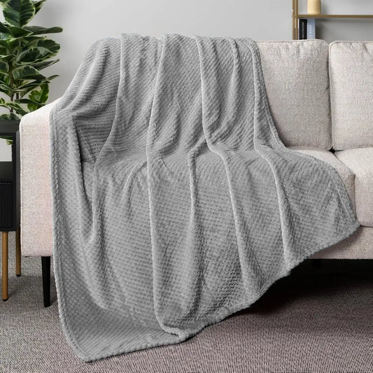 DOORBUSTER - Textured Cozy Blanket in Grey
