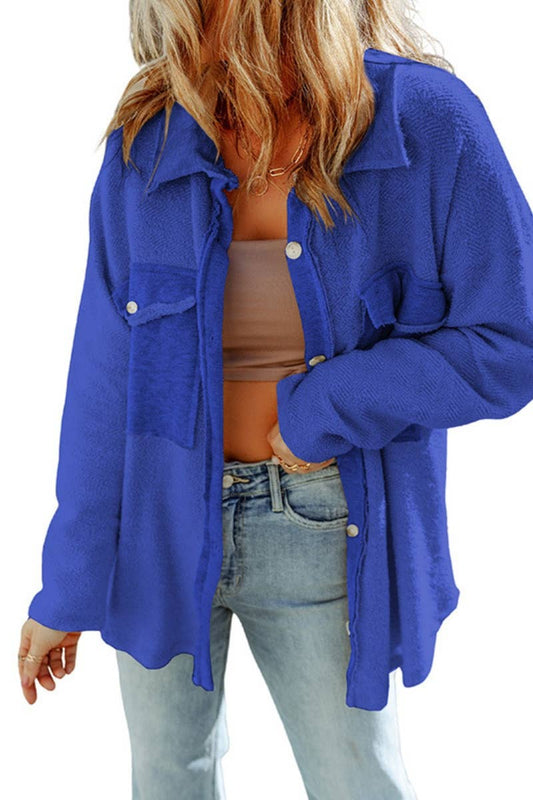 Plush Pocket Jacket in Blue