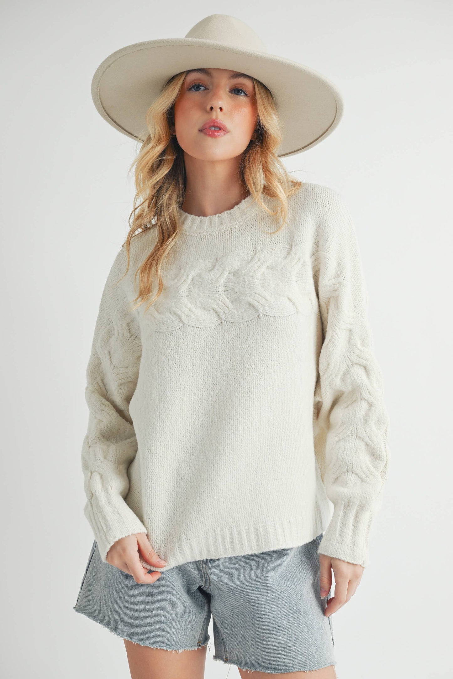 LARGE - Elaine Sweater in White