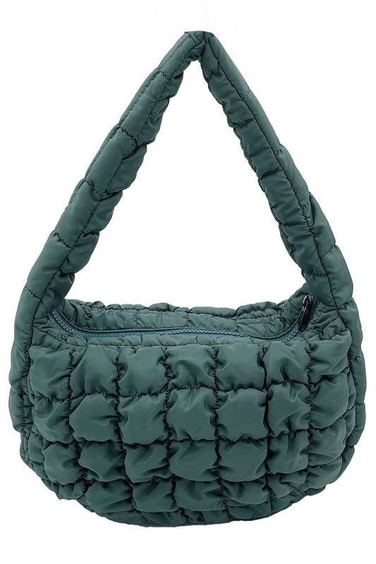 Small Quilted Purse in Dark Green