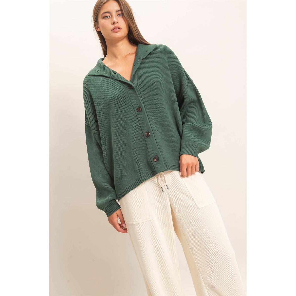 Oversized Cardigan in Green