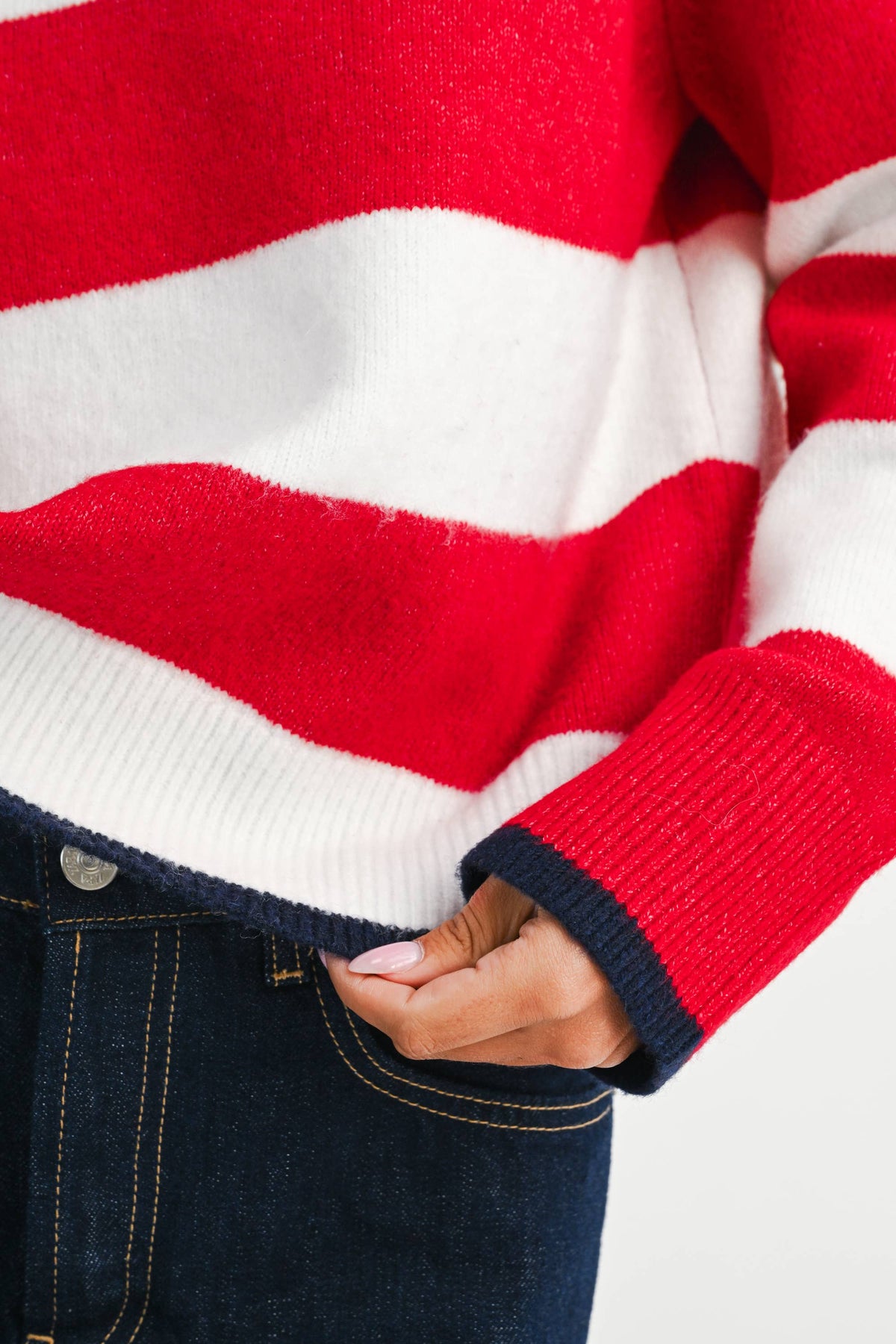 Coastal Stripe Sweater in Red