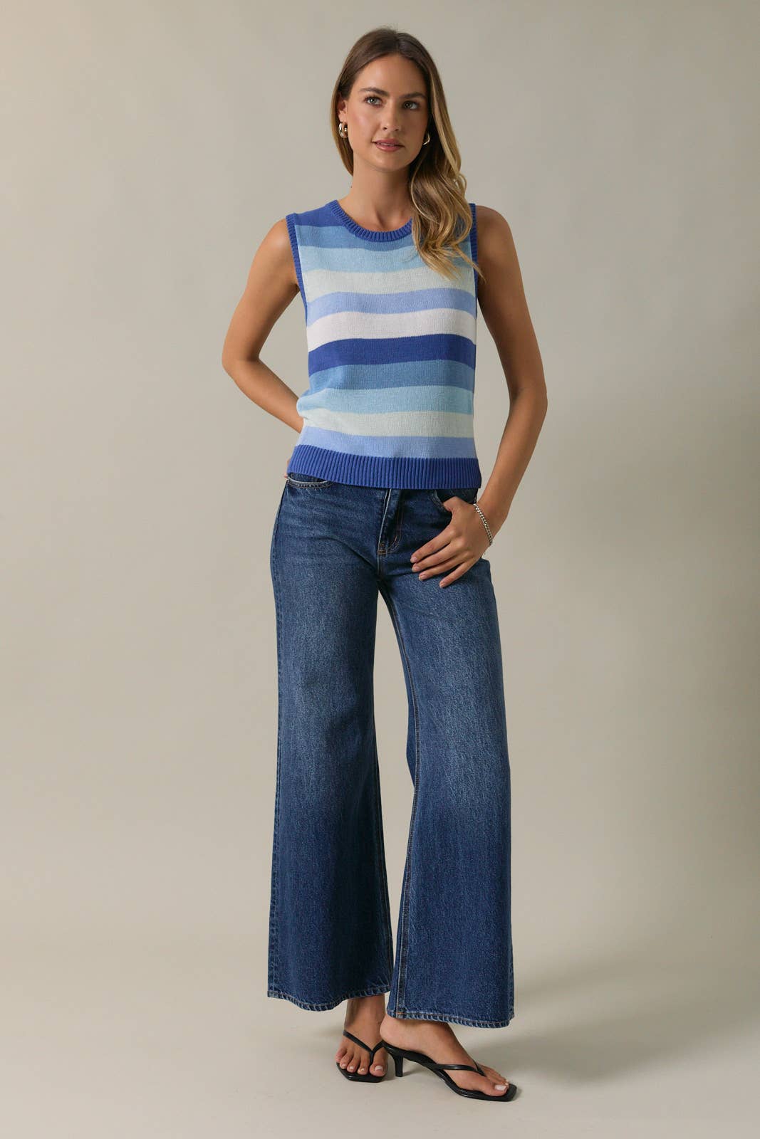 Multi-Stripe Tank in Blue