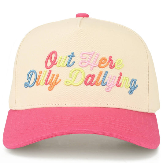 Trucker Hat - Out Here Dilly Dallying in Pink