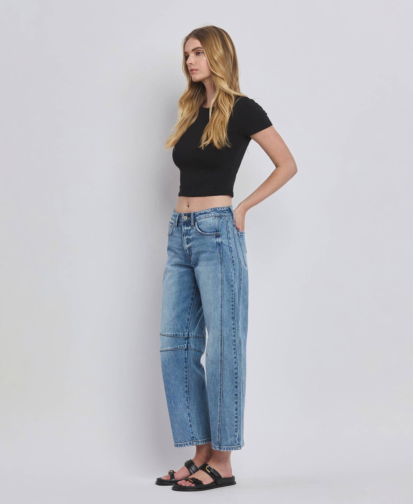 High Rise Dart Fit Barrel Denim