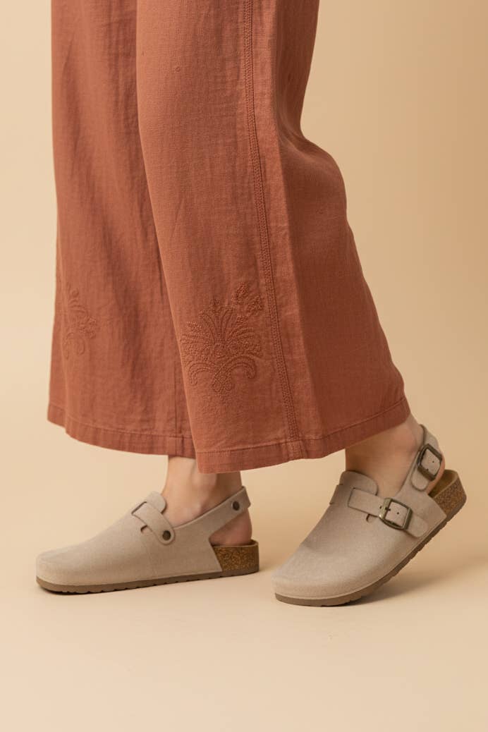 Faux Suede Slingback Strap Mules