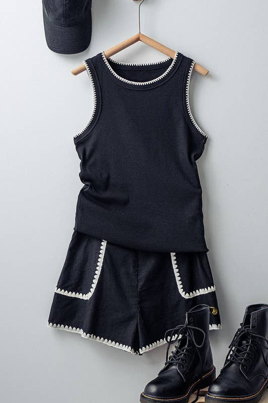 Structure Knit Tank in Black