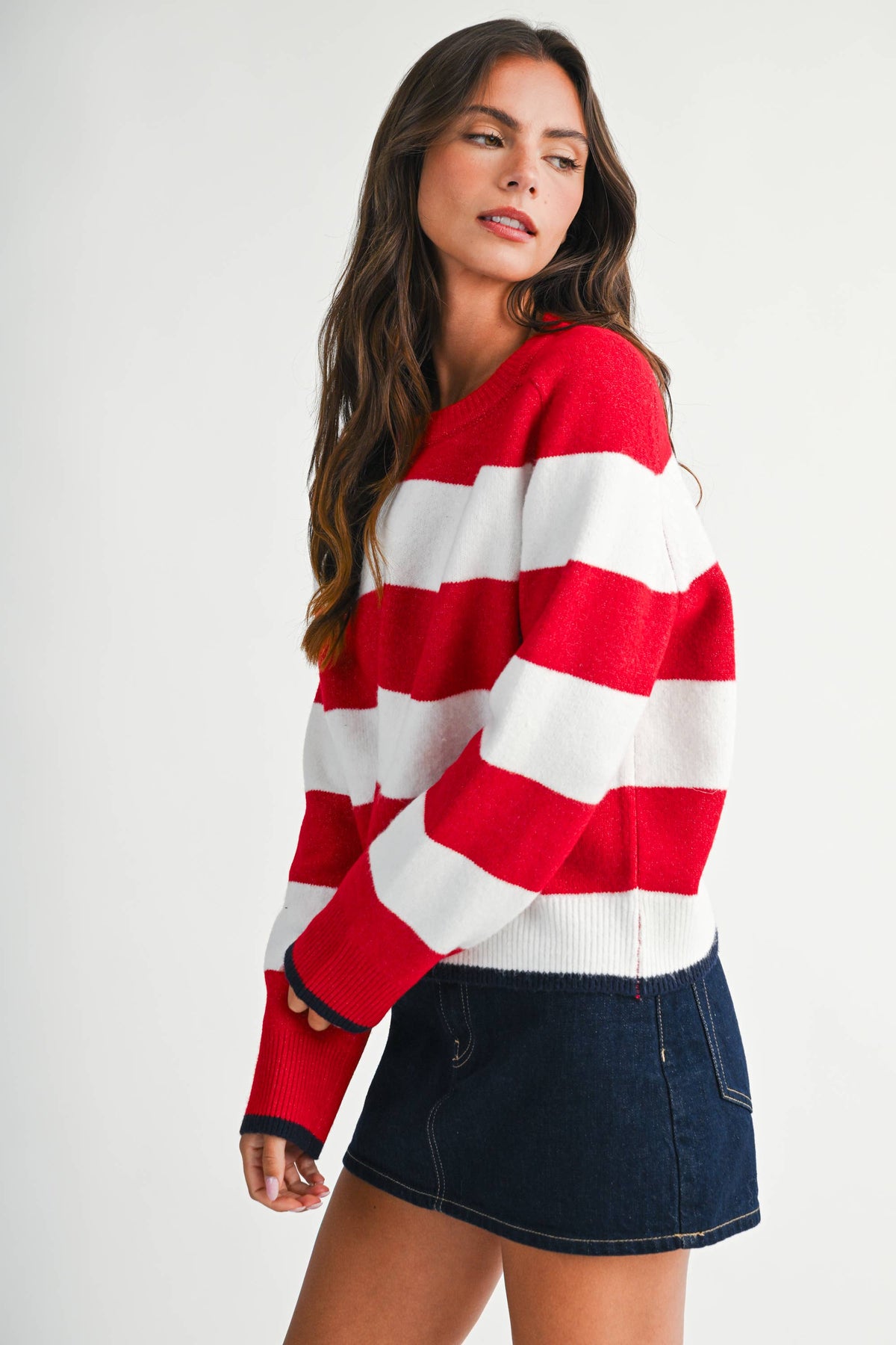 Coastal Stripe Sweater in Red