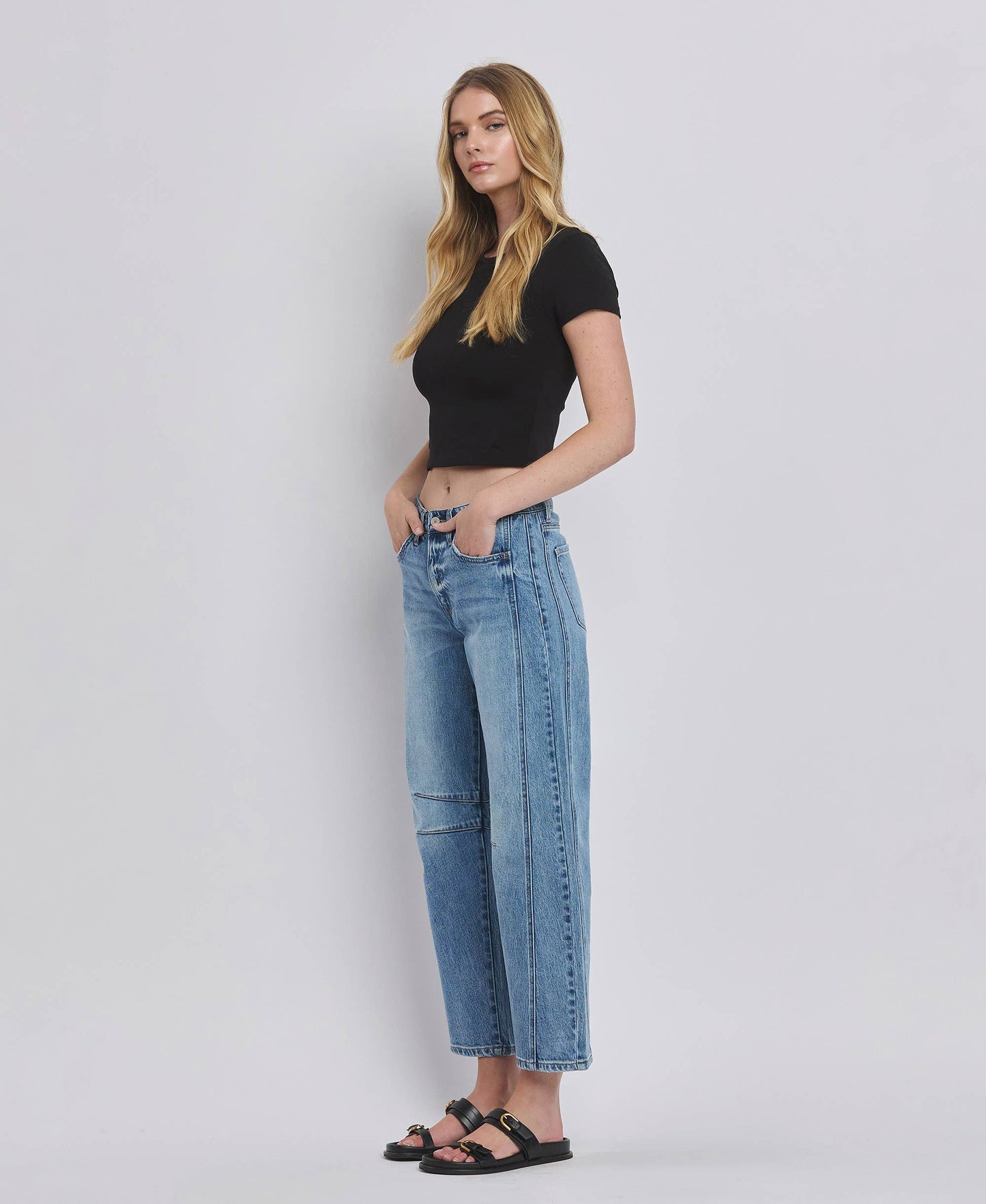 High Rise Dart Fit Barrel Denim