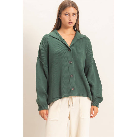 Oversized Cardigan in Green