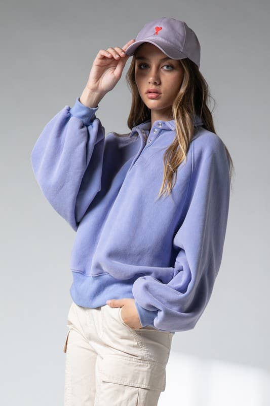 SMALL - Collared Pullover in Periwinkle